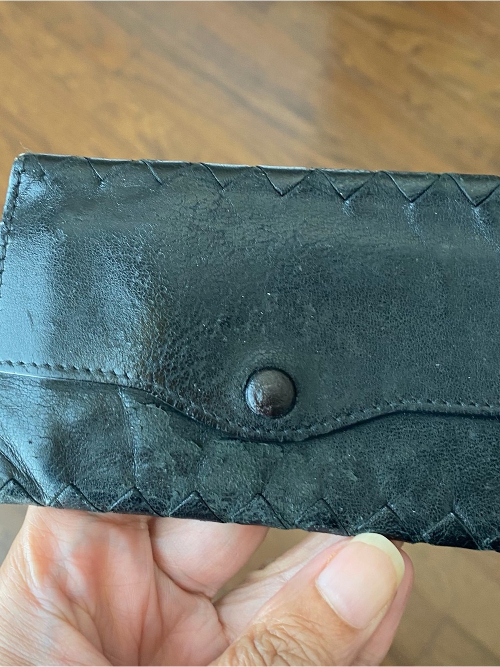 Bottega Veneta Black Intrecciato Leather Key Case Holder